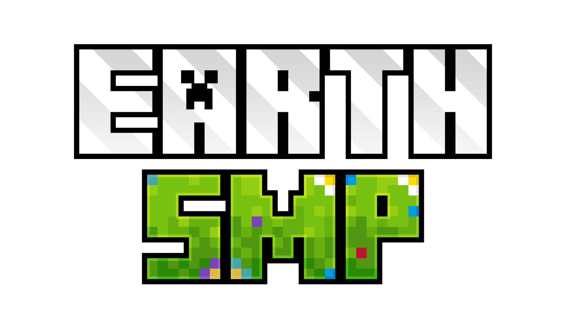 Logo trybu EarthSMP z blokową kulą ziemską
